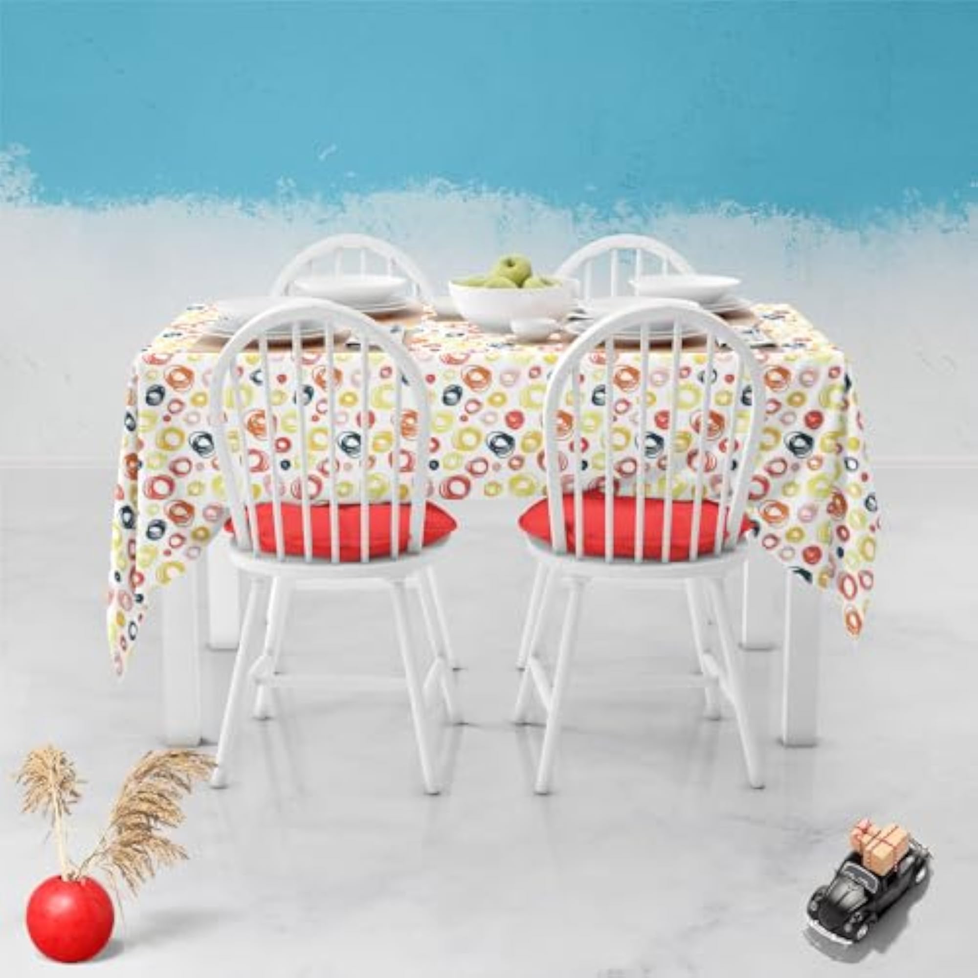 Abstract Doodle Velvet Table Cloth Cover for Dining & Center Table